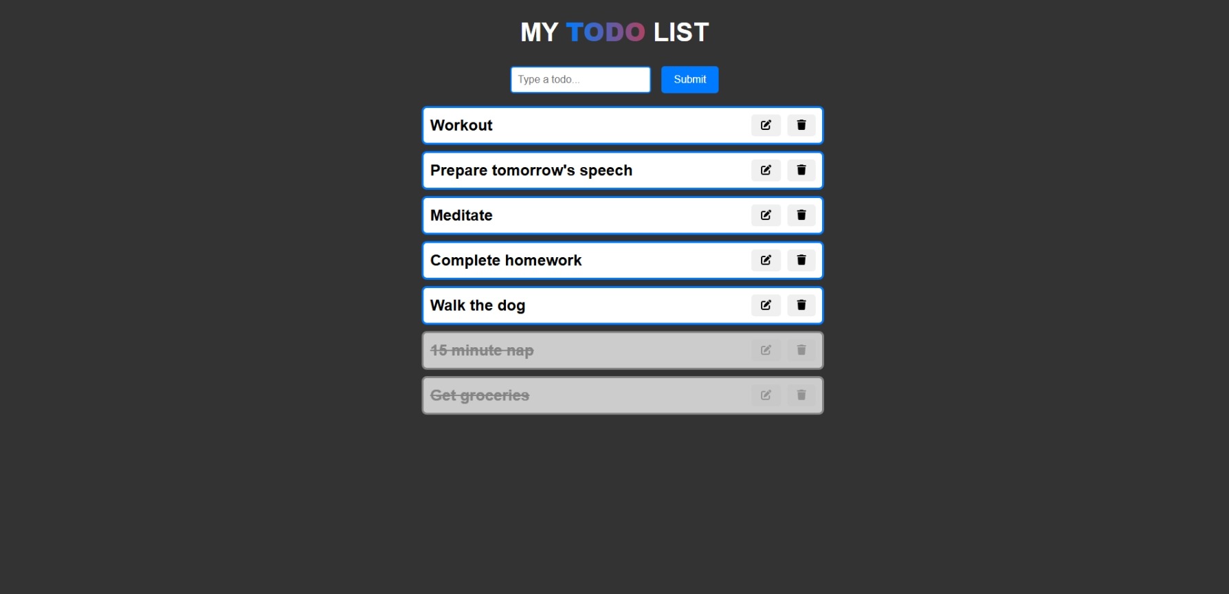 To-Do List application screenshot